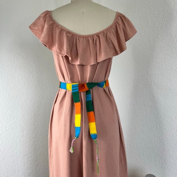 MX VTG Textile Woven Color Block Tie Belt - Picture 5 of 5